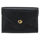 Christian Dior Chain Shoulder Bag Leather Black Gold Auth bs30789-13