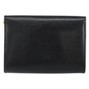 Christian Dior Chain Shoulder Bag Leather Black Gold Auth bs30789-2