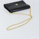 Christian Dior Chain Shoulder Bag Leather Black Gold Auth bs30789-7