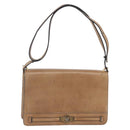 Christian Dior Shoulder Bag Leather Brown Gold Auth bs30791-1