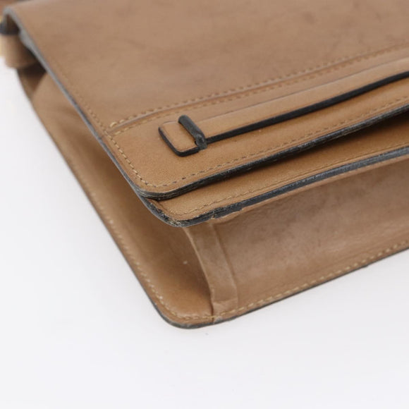 Christian Dior Shoulder Bag Leather Brown Gold Auth bs30791