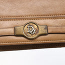 Christian Dior Shoulder Bag Leather Brown Gold Auth bs30791-10