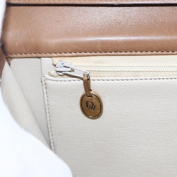Christian Dior Shoulder Bag Leather Brown Gold Auth bs30791
