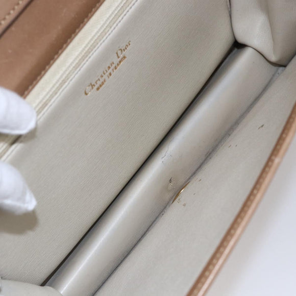 Christian Dior Shoulder Bag Leather Brown Gold Auth bs30791