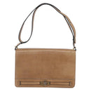 Christian Dior Shoulder Bag Leather Brown Gold Auth bs30791-13