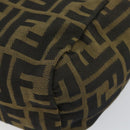 FENDI Zucca Canvas Hand Bag Black Brown Auth bs30792-9