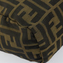FENDI Zucca Canvas Hand Bag Black Brown Auth bs30792-14