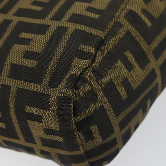 FENDI Zucca Canvas Hand Bag Black Brown Auth bs30792
