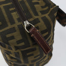 FENDI Zucca Canvas Hand Bag Black Brown Auth bs30792-10