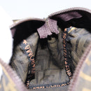 FENDI Zucca Canvas Hand Bag Black Brown Auth bs30792-19