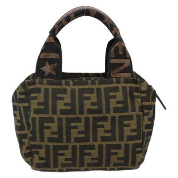 FENDI Zucca Canvas Hand Bag Black Brown Auth bs30792 - 0