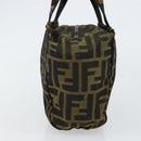 FENDI Zucca Canvas Hand Bag Black Brown Auth bs30792-3