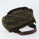 FENDI Zucca Canvas Hand Bag Black Brown Auth bs30792-6