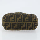 FENDI Zucca Canvas Hand Bag Black Brown Auth bs30792-5