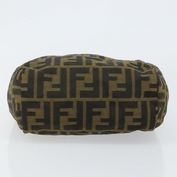 FENDI Zucca Canvas Hand Bag Black Brown Auth bs30792