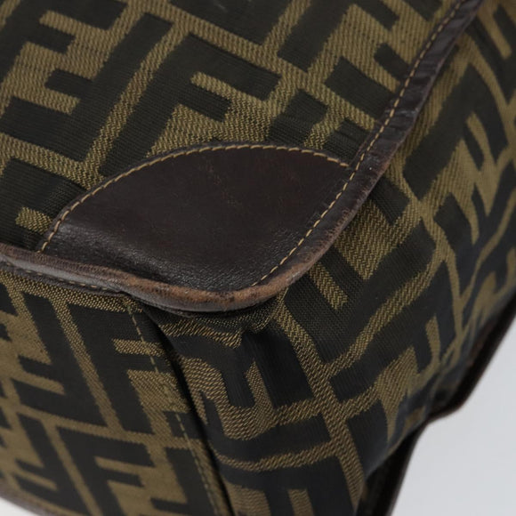 FENDI Zucca Canvas Hand Bag Black Brown Auth bs30793