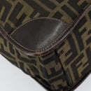 FENDI Zucca Canvas Hand Bag Black Brown Auth bs30793-14