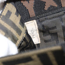 FENDI Zucca Canvas Hand Bag Black Brown Auth bs30793-12