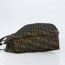 FENDI Zucca Canvas Hand Bag Black Brown Auth bs30793-4