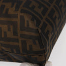 FENDI Zucca Canvas Hand Bag Black Brown Auth bs30794-9