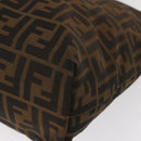 FENDI Zucca Canvas Hand Bag Black Brown Auth bs30794-14