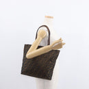 FENDI Zucca Canvas Hand Bag Black Brown Auth bs30794-21