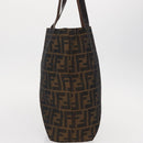 FENDI Zucca Canvas Hand Bag Black Brown Auth bs30794-4