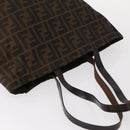 FENDI Zucca Canvas Hand Bag Black Brown Auth bs30794-6