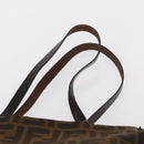 FENDI Zucca Canvas Hand Bag Black Brown Auth bs30794-8