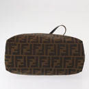FENDI Zucca Canvas Hand Bag Black Brown Auth bs30794-5