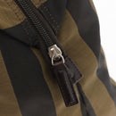 FENDI Pecan Canvas Hand Bag Nylon Black Brown Auth bs30795-10