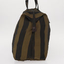 FENDI Pecan Canvas Handtas Nylon Zwart Bruin Auth bs30795-3