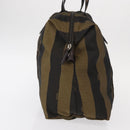 FENDI Pecan Canvas Hand Bag Nylon Black Brown Auth bs30795-4