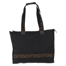 FENDI Hand Bag Nylon Black Silver Auth bs30796-13
