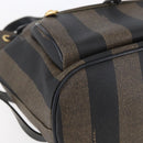 FENDI Pecan Canvas Backpack Brown Black Auth bs30797-16