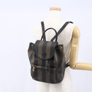 FENDI Pecan Canvas Backpack Brown Black Auth bs30797-24