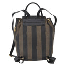 FENDI Pecan Canvas Backpack Brown Black Auth bs30797-2