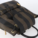 FENDI Pecan Canvas Backpack Brown Black Auth bs30797-6