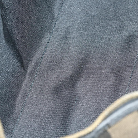 FENDI Pecan Canvas Boston Bag PVC Black Brown gold Auth bs30798