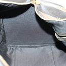 FENDI Pecan Canvas Boston Bag PVC Black Brown gold Auth bs30798-21