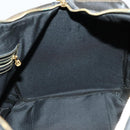 FENDI Pecan Canvas Boston Bag PVC Black Brown gold Auth bs30798-22