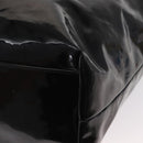 FENDI Hand Bag Enamel Black Gold Auth bs30799-14