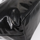 FENDI Hand Bag Enamel Black Gold Auth bs30799-15