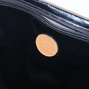 FENDI Hand Bag Enamel Black Gold Auth bs30799-10