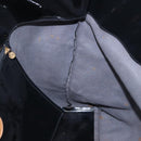 FENDI Hand Bag Enamel Black Gold Auth bs30799-18