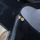 FENDI Hand Bag Enamel Black Gold Auth bs30799-19