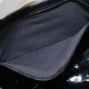 FENDI Hand Bag Enamel Black Gold Auth bs30799-12