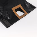 FENDI Hand Bag Enamel Black Gold Auth bs30799-6