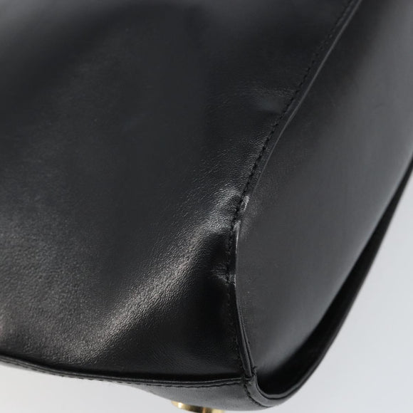 Salvatore Ferragamo Hand Bag Leather 2way Black Gold Auth bs30800