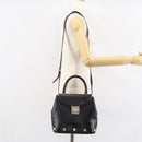 Salvatore Ferragamo Hand Bag Leather 2way Black Gold Auth bs30800-24